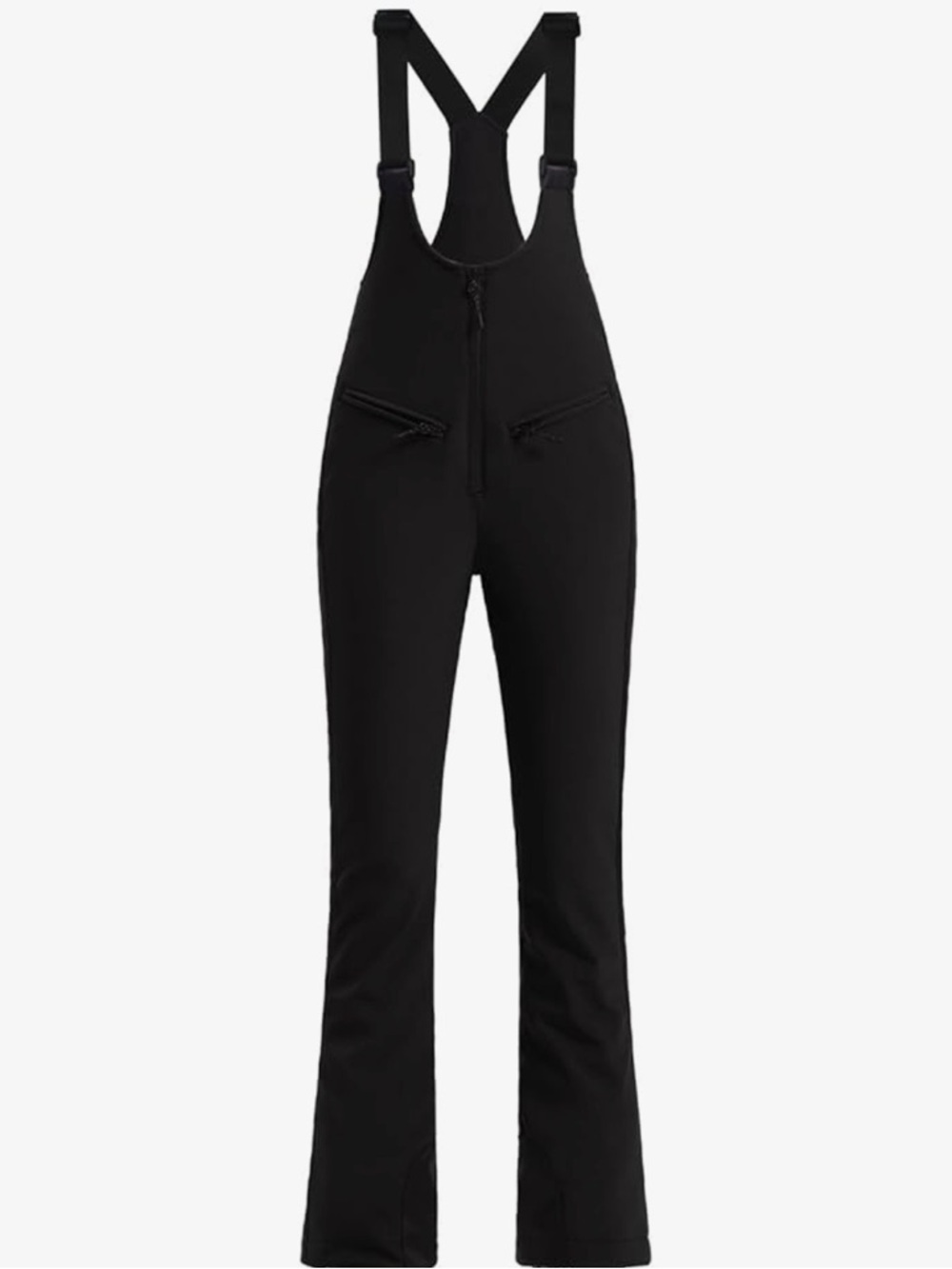 Women's Black Stretch Bib Jumpsuit Overalls Ski Snow